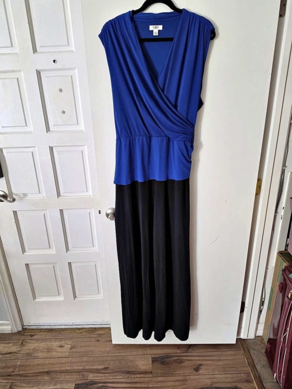 Cato Blue & Black Maxi Dress Size 22w Like New